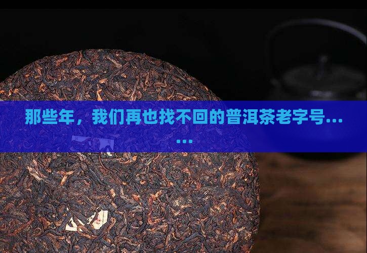 消失的普洱茶老字号