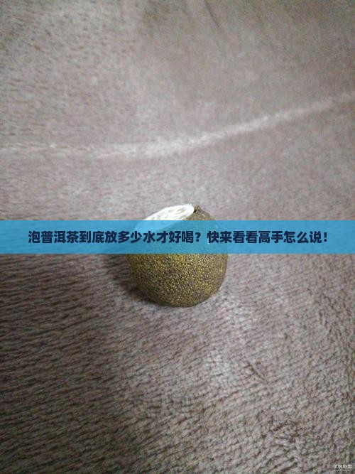 泡普洱茶泡多少水合适喝