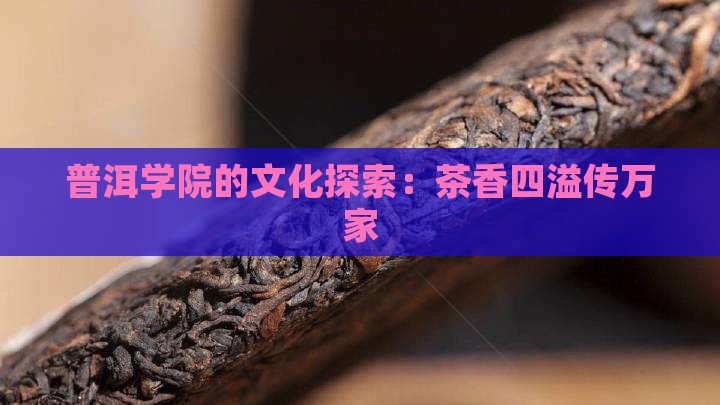 普洱茶香袅袅飘万家 普洱茶香袅袅飘万家