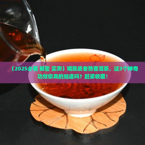 普洱茶蒸茶陈皮老熟普洱茶的功效