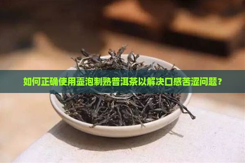 如何正确使用壶泡制熟普洱茶以解决口感苦涩问题？