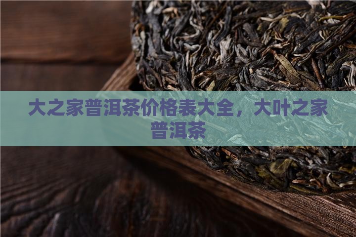 大之家普洱茶价格表