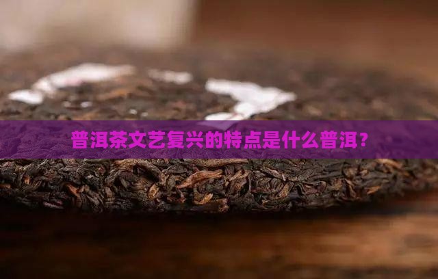 普洱茶文艺复兴的特点是什么