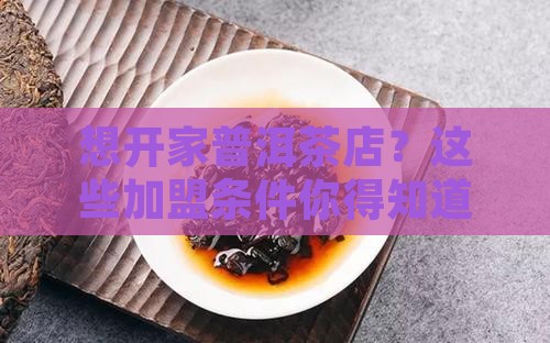普洱茶加盟要什么条件