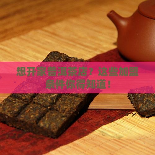 普洱茶加盟要什么条件