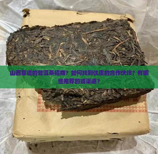 山西靠谱的普洱茶招商？如何找到优质的合作伙伴？有哪些推荐的或渠道？