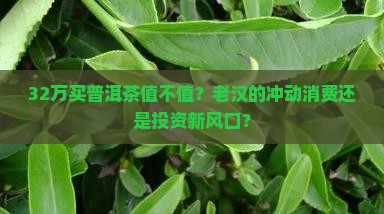 32万买普洱茶值不值？老汉的冲动消费还是投资新风口？