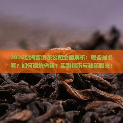 勐海有哪些普洱茶公司 勐海有哪些普洱茶公司