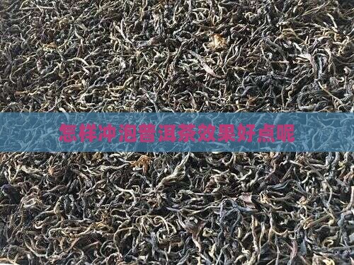 怎样冲泡普洱茶效果好点呢