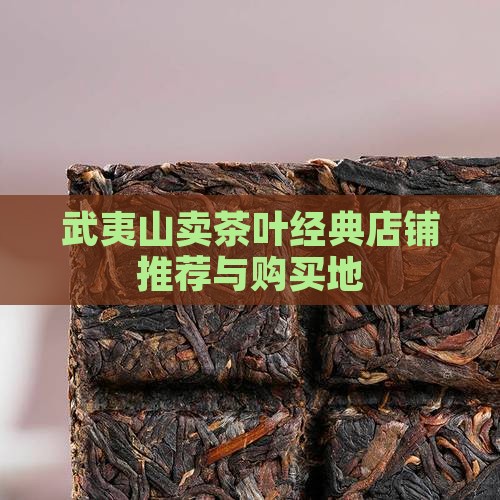 武夷山卖茶叶经典店铺推荐与购买地