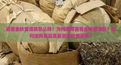 嘉茗金秋普洱茶怎么样？为何推荐嘉茗金秋普洱茶？如何选购高品质嘉茗金秋普洱茶？