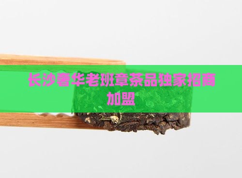 长沙奢华老班章茶品独家招商加盟