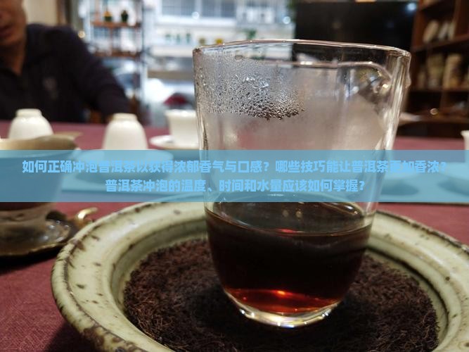 如何正确冲泡普洱茶以获得浓郁香气与口感？哪些技巧能让普洱茶更加香浓？普洱茶冲泡的温度、时间和水量应该如何掌握？