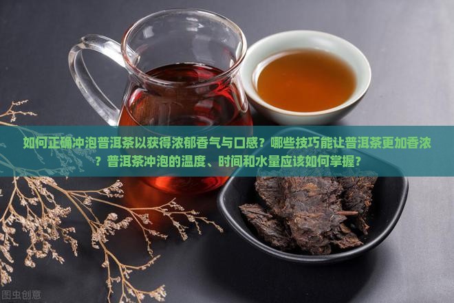 如何正确冲泡普洱茶以获得浓郁香气与口感？哪些技巧能让普洱茶更加香浓？普洱茶冲泡的温度、时间和水量应该如何掌握？