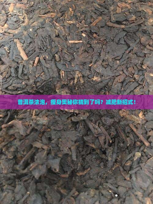 普洱茶浓泡，瘦身奥秘你猜到了吗？减肥新招式！