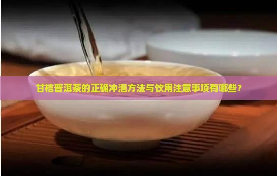 甘桔普洱茶的正确冲泡方法与饮用注意事项有哪些？
