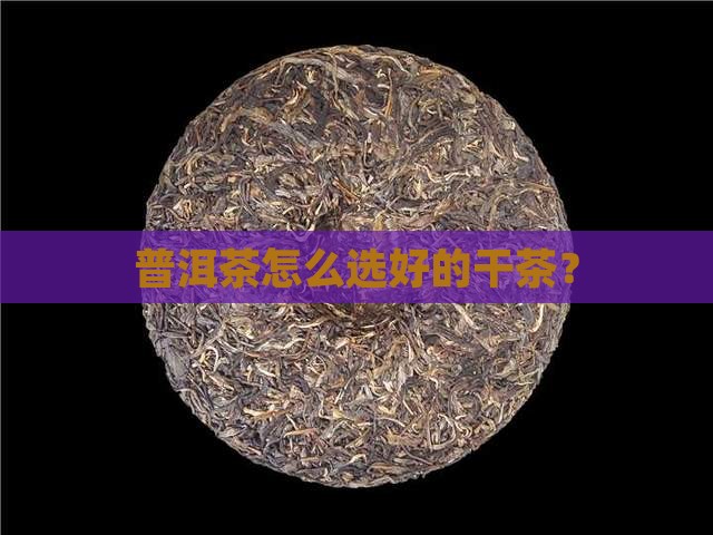 普洱茶怎么选好的干茶？