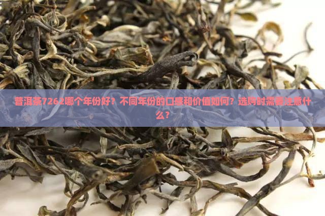 普洱茶7262哪个年份好？不同年份的口感和价值如何？选购时需要注意什么？