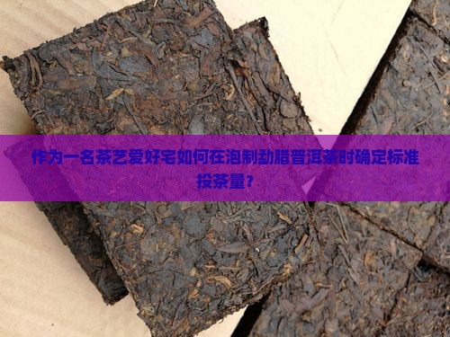 作为一名茶艺爱好宅如何在泡制勐腊普洱茶时确定标准投茶量？