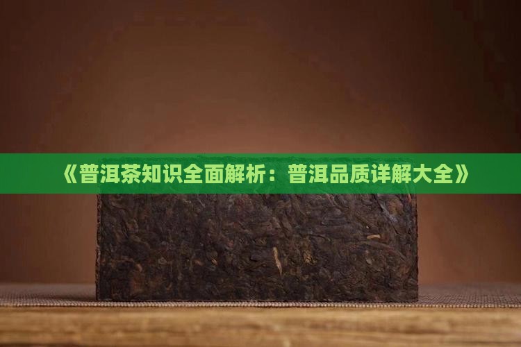 《普洱茶知识全面解析：普洱品质详解大全》