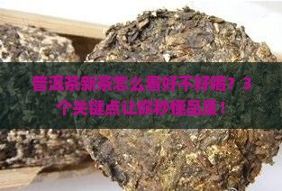 普洱茶新茶怎么看好不好喝