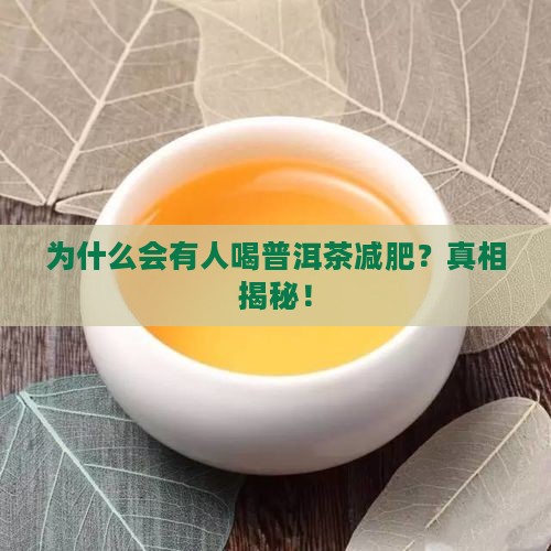 为什么会有人喝普洱茶减肥