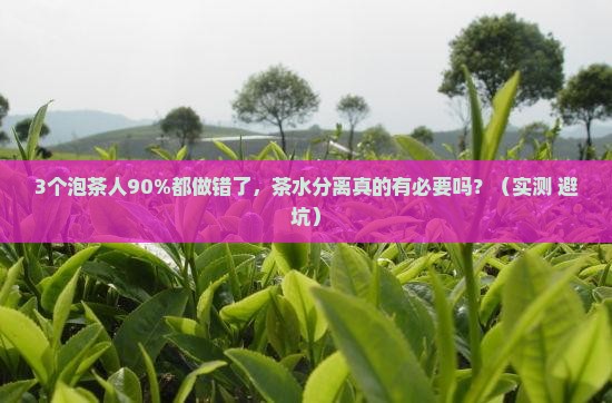泡茶需要茶水分离吗