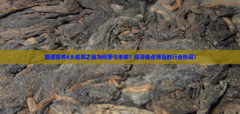 普洱茶界4大诡异之谜为何至今未解？探寻痛点背后的行业热词！