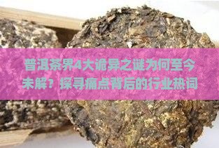 普洱茶界4大诡异之谜为何至今未解？探寻痛点背后的行业热词！