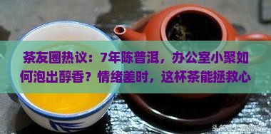 茶友圈热议：7年陈普洱，办公室小聚如何泡出醇香？情绪差时，这杯茶能拯救心情吗？