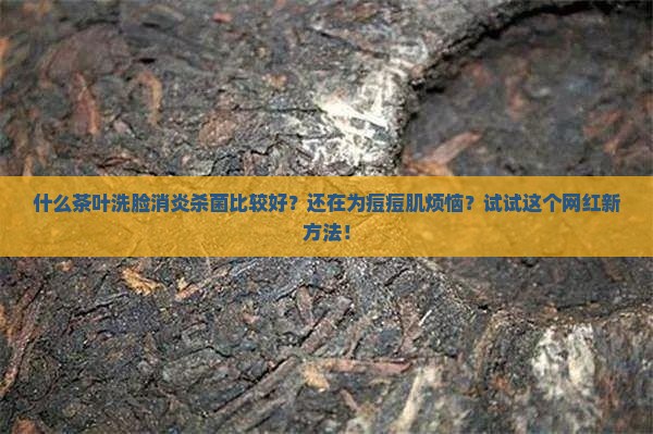 什么茶叶洗脸消炎杀菌比较好