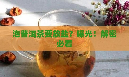 泡普洱茶需要放盐吗
