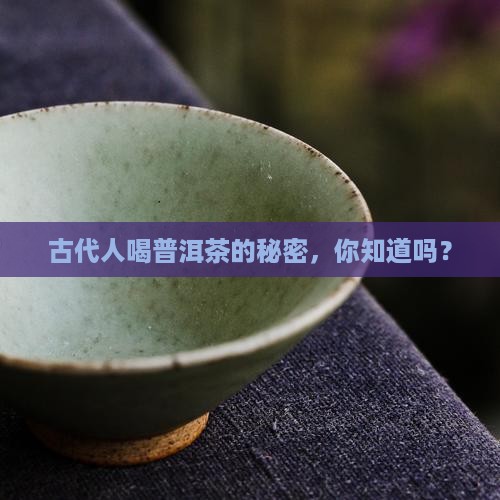 古代人怎么喝普洱茶 古代人怎么喝普洱茶