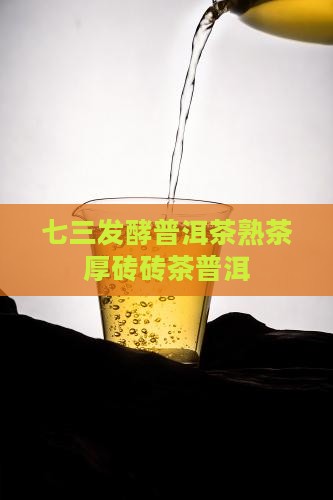 七三发酵普洱茶熟茶厚砖砖茶普洱