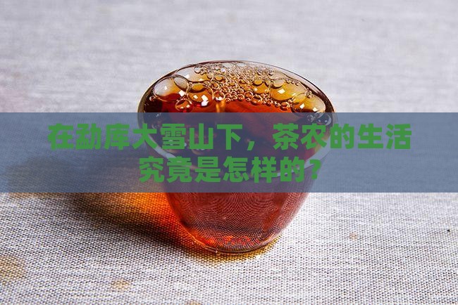 勐库大雪山茶农