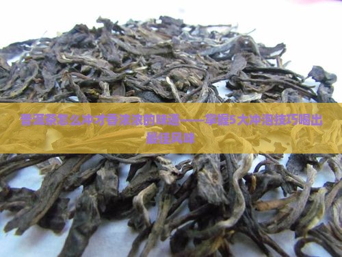 普洱茶怎么冲才香浓浓的味道