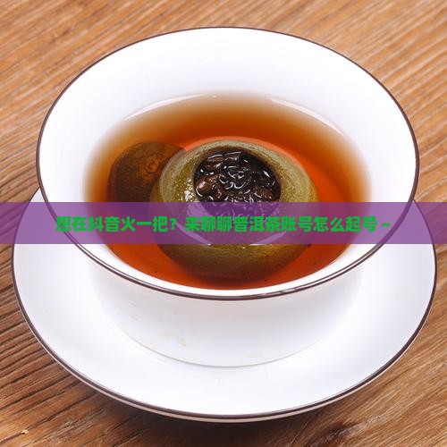 普洱茶账号抖音起号