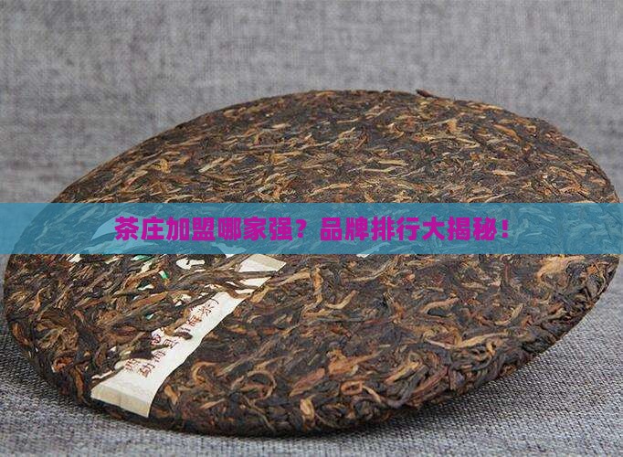 茶庄加盟品牌排行