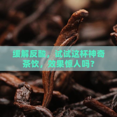 经常会反酸喝的什么茶