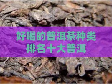 好喝的普洱茶种类排名前十