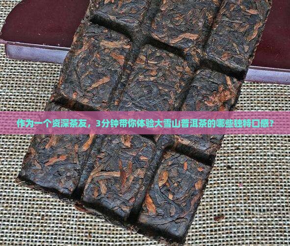 大雪山普洱茶的口感特点