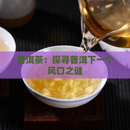 普洱茶的下一个风口