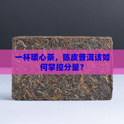 陈皮普洱茶的用量