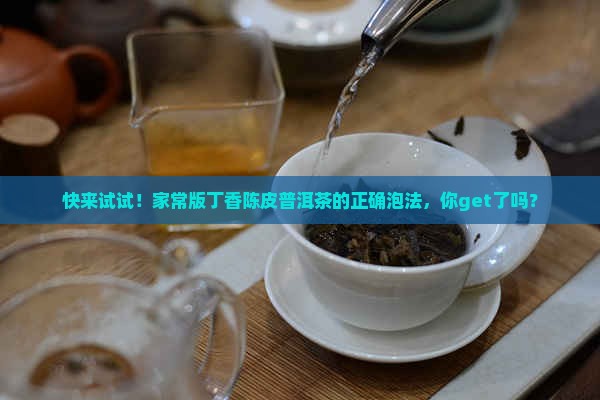 丁香陈皮普洱茶怎么泡水