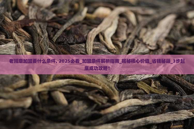 老班章加盟要什么条件