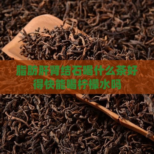 脂肪肝肾结石喝什么茶好