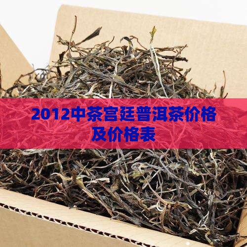 2012中茶宫廷普洱茶