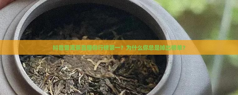 抖音普洱茶直播排行榜第一