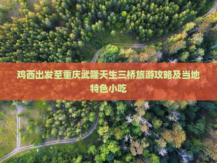 鸡西出发至重庆武隆天生三桥旅游攻略及当地特色小吃