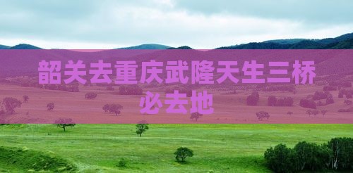 韶关去重庆武隆天生三桥必去地